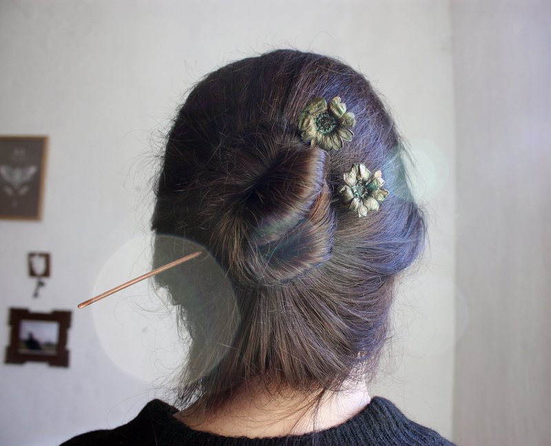 金盏花发簪组：铜制发簪 (两入组) - 发饰 - 铜/黄铜 