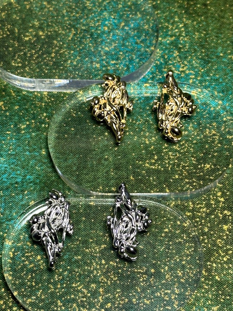 滺耳环 - 耳环/耳夹 - 银 金色