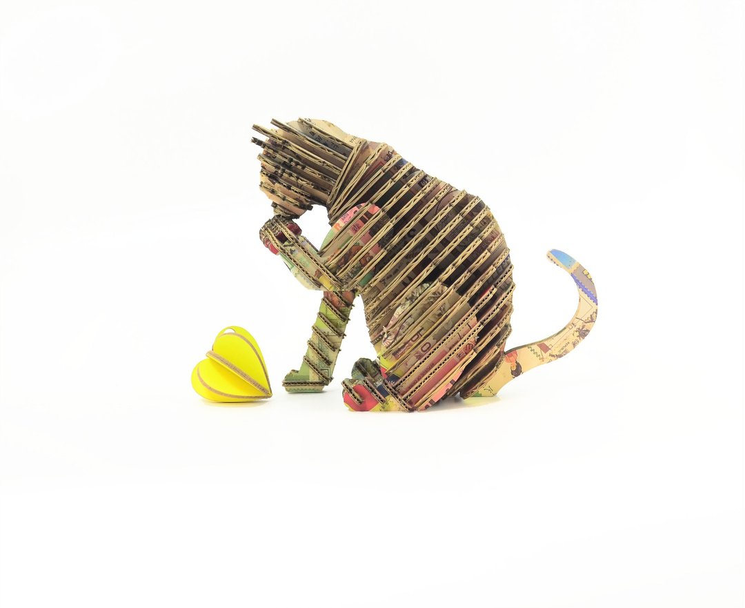 SORRY CAT 猫 语系列 3D 手作 DIY 居家摆饰 邮票 拼贴 - 摆饰 - 纸 多色