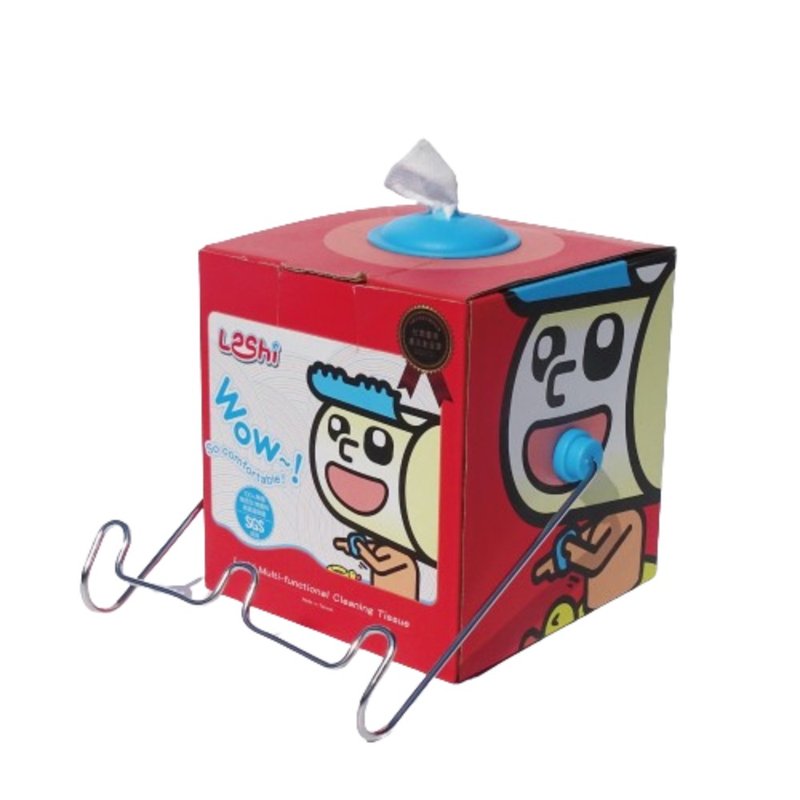 乐适LESHI婴儿干湿两用巾-挂勾+抽取盒款100抽/单入 - 围嘴/口水巾 - 棉．麻 白色