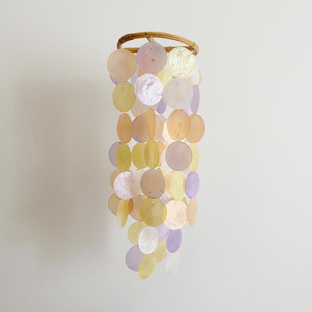 DIY套件|里斯本精品(M)-橘色、紫罗兰-圆形|贝壳风铃手机|#0-365 - 其他 - 贝壳 橘色