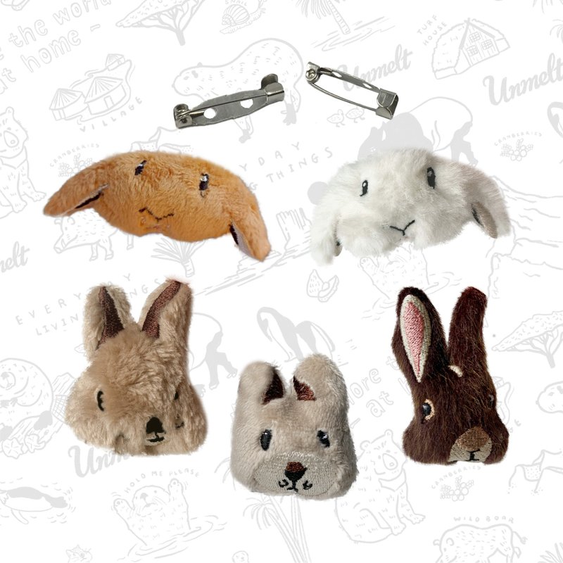 Wild Pin Rabbit Team - 徽章/别针 - 其他材质 白色