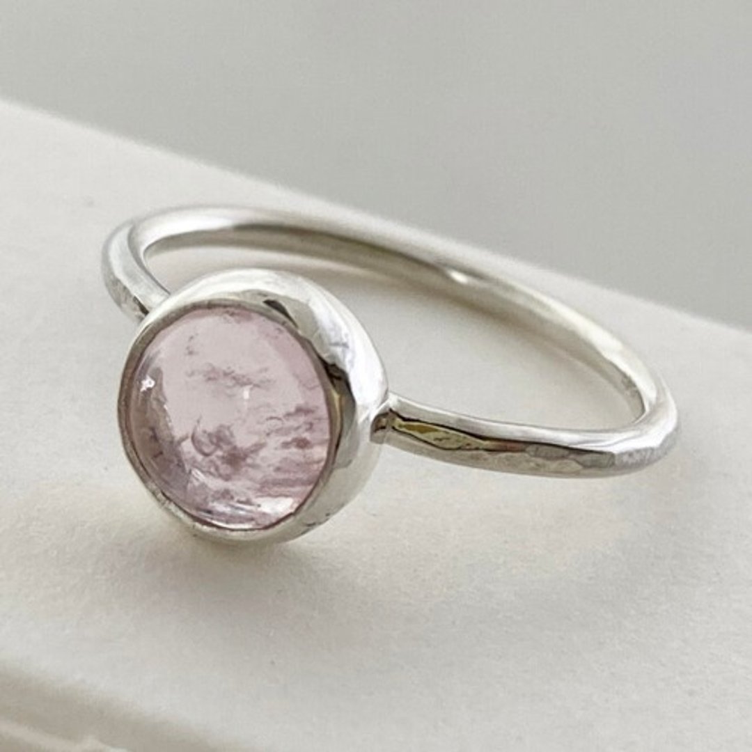 Natural morganite ◇ Silver ring ＃13 - 戒指 - 其他金属 
