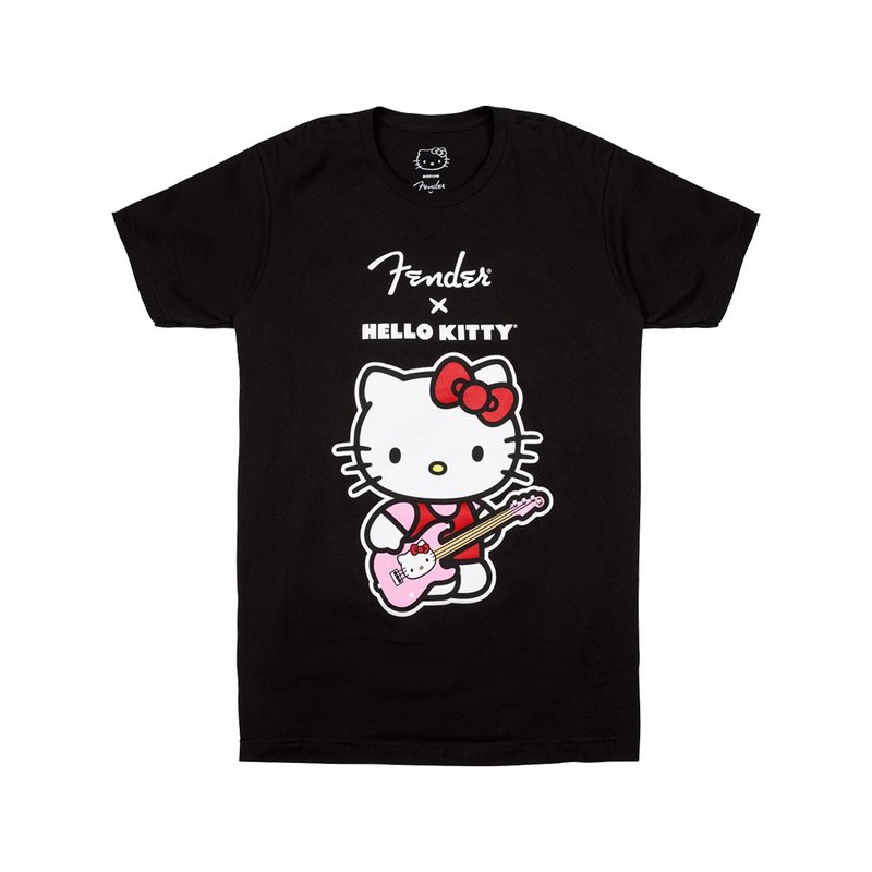 Fender x Hello Kitty Black Front Logo Tee 联名款T恤 - 女装 T 恤 - 棉．麻 黑色