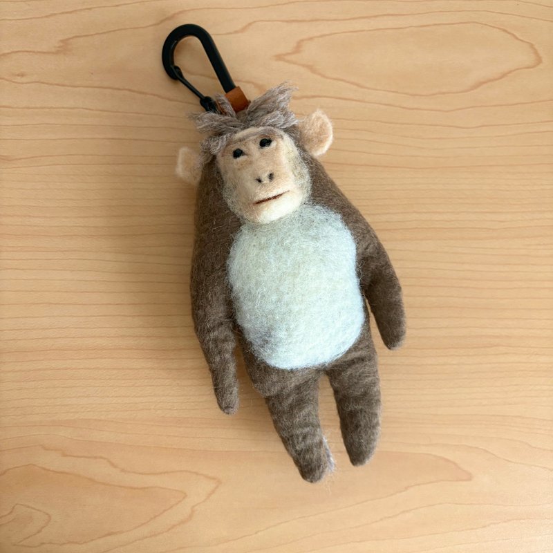 帽子猴子造型钥匙圈 - 钥匙链/钥匙包 - 羊毛 卡其色