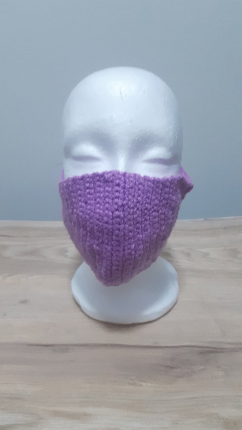 adult crochet cover face mask handmade yellow color - 口罩 - 其他材质 紫色