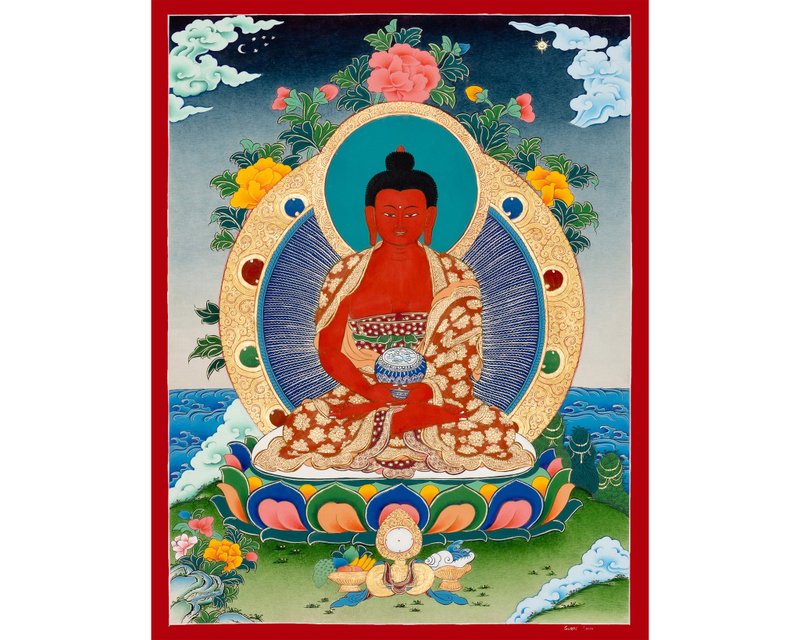 美丽的阿弥陀佛唐卡 | 藏传艺术 旨在慈悲与疗愈 - 墙贴/壁贴 - 其他材质 多色