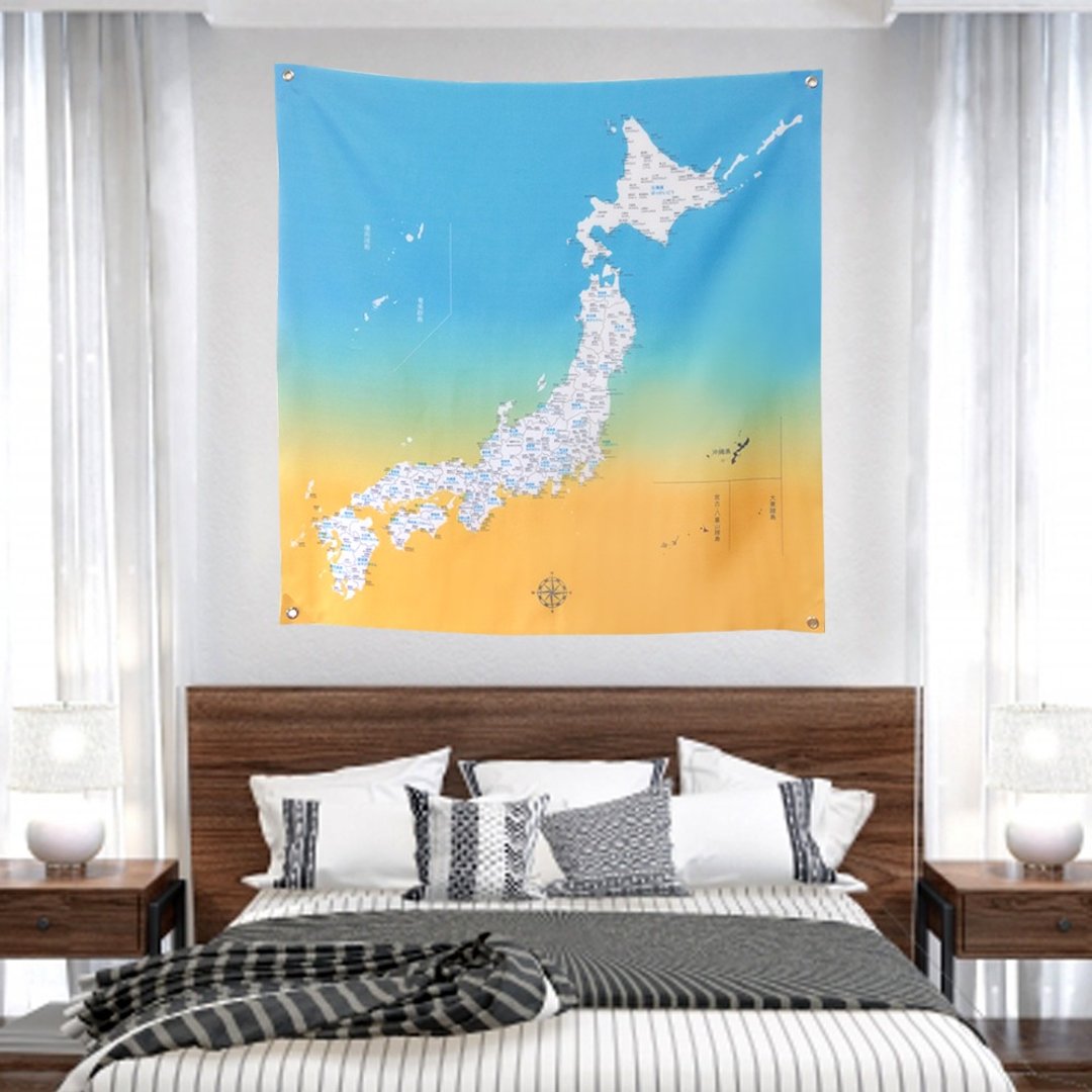 【定制】日本地图挂布/名字订制 - 海报/装饰画/版画 - 其他材质 蓝色
