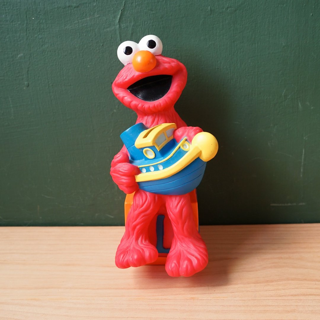 【北极二手杂货】早期 1996年 ELMO 芝麻街存钱筒 - 玩偶/公仔 - 塑料 红色