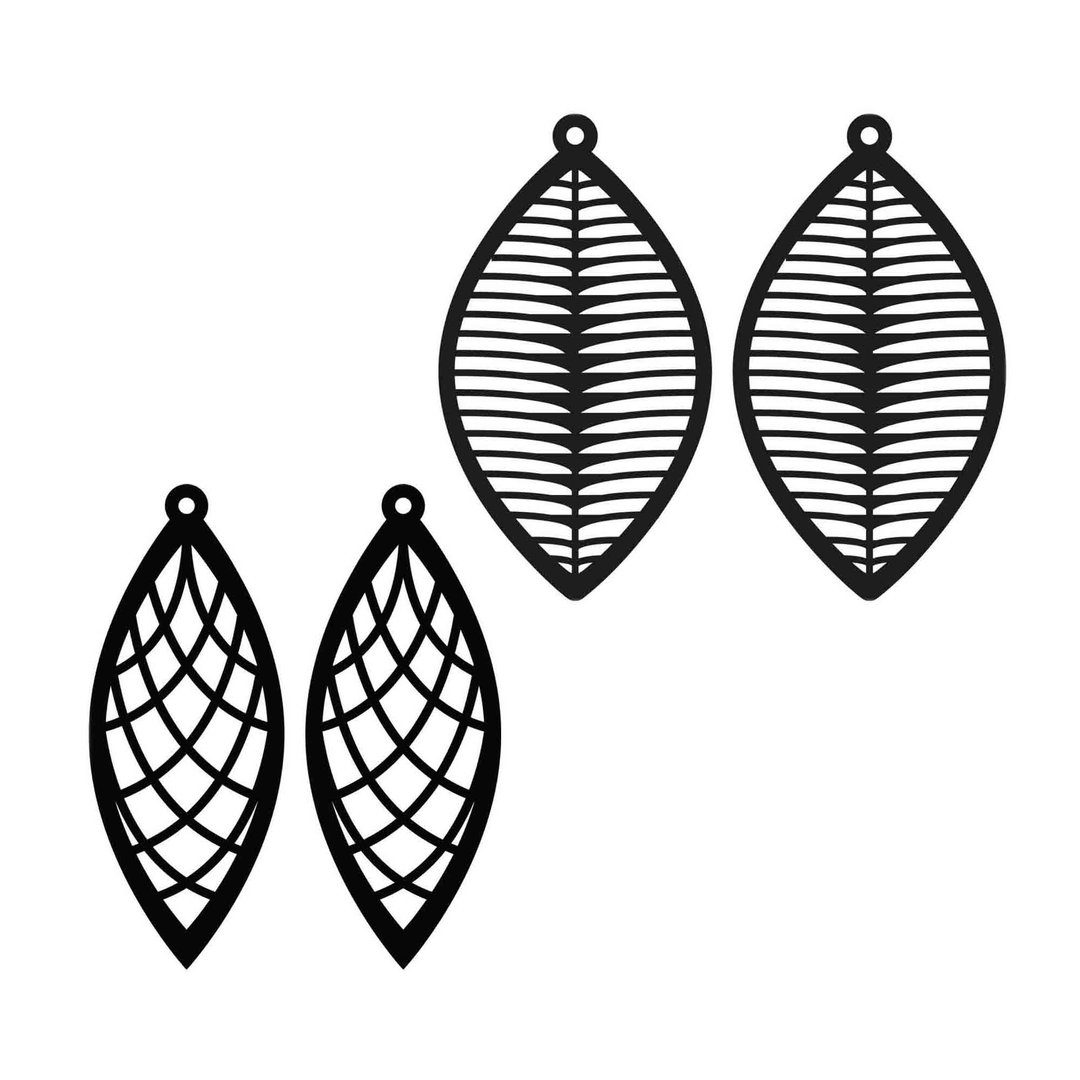 Leaf earrings svg, leaf earrings template, leaf earrings pdf, Cricut, SVG, PNG - 图文模板设计 - 其他材质 