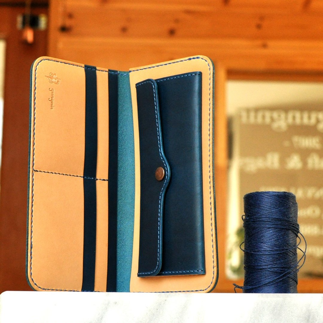 Simple wallet B No.7 Buttero - 皮夹/钱包 - 真皮 蓝色