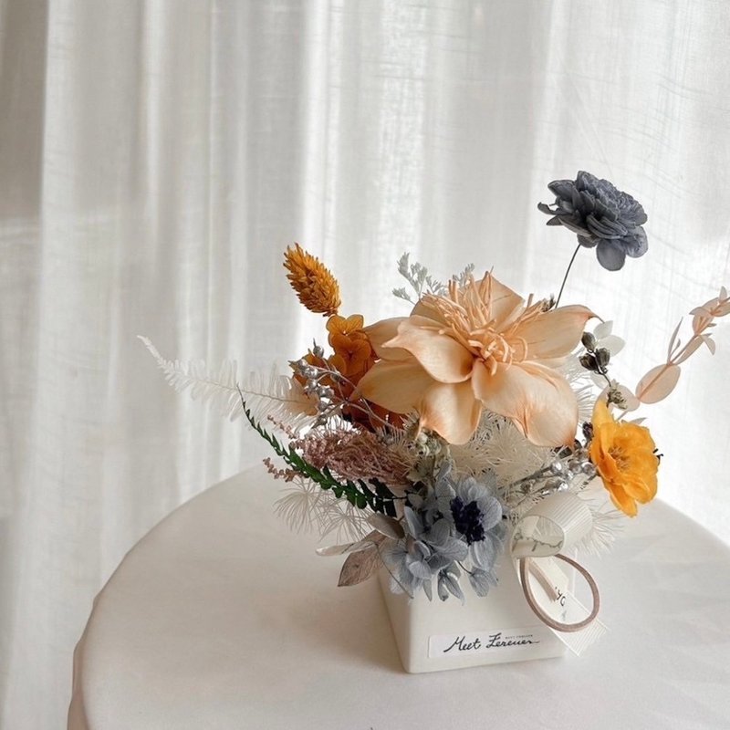 【遇见恒久】微醺的爱干燥花盆栽 开幕盆栽 共3款 - 干燥花/捧花 - 植物．花 