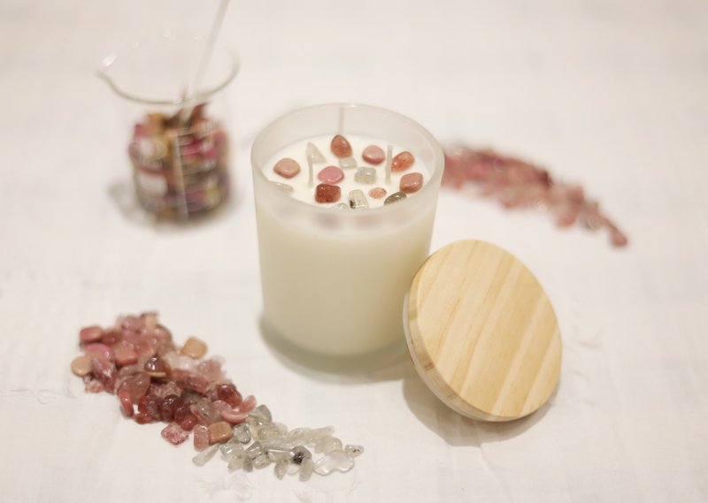 水晶蜡烛 魔法蜡烛 爱情灵药 爱情蜡烛 贵人 桃花 感情 浪漫 亲密 - 香薰/精油/线香 - 蜡 粉红色