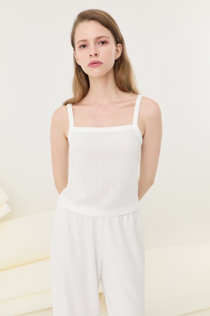 WANT 细肩带背心 - 针织款 - 女装上衣 - 其他材质 白色