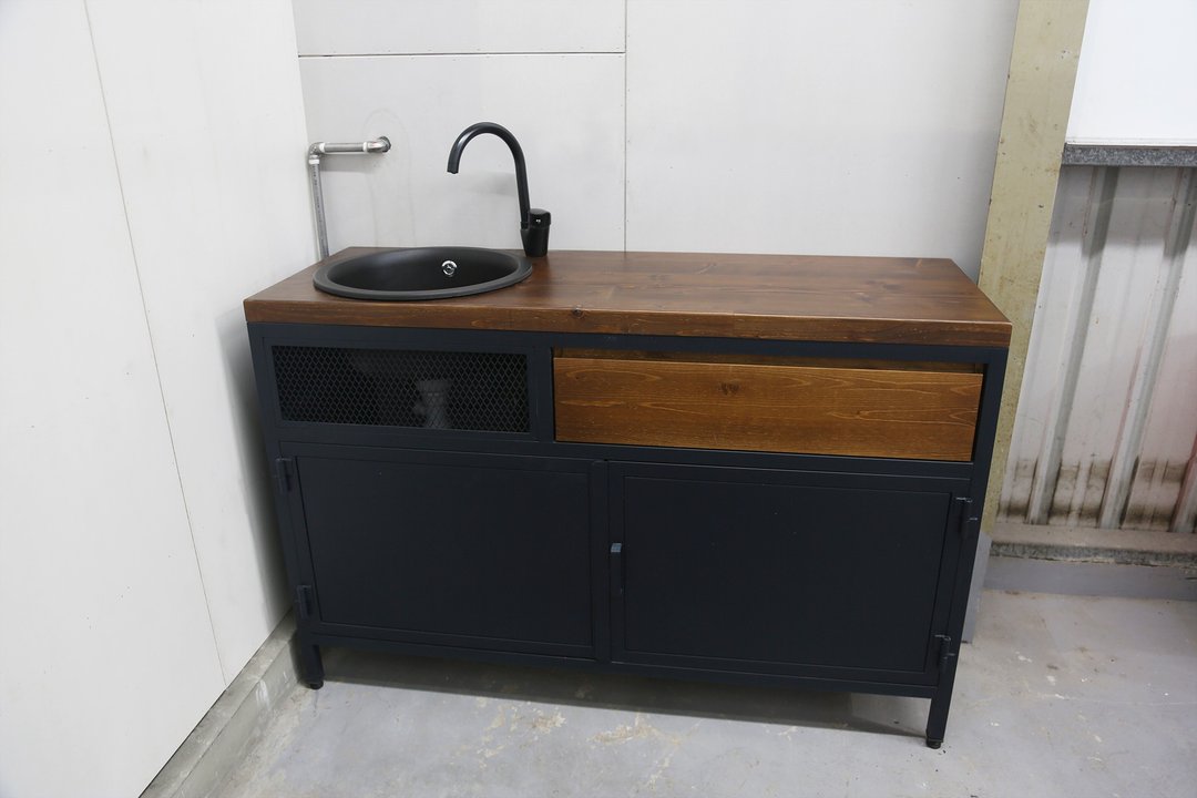 LOFT工业风造型洗手台/浴室/厨房置物柜**可定制化尺寸** - 收纳用品 - 其他金属 黑色
