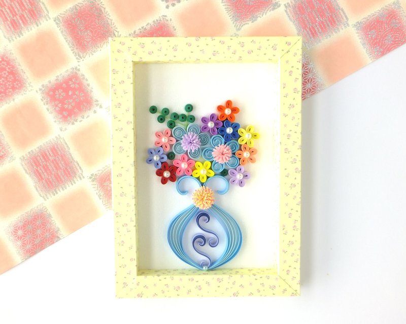 手作卷纸装饰相框-浪漫花语摆饰 - 摆饰 - 纸 黄色