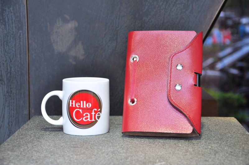 “绊”（KIZUNA）“皮革系”绑绳式手札No2:坚定 - 笔记本/手帐 - 真皮 红色