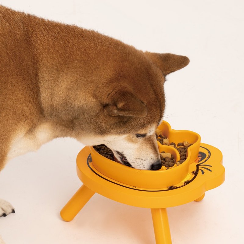 【Petsville派思维x加菲猫】加菲陶瓷慢食碗 宠物碗 宠物 猫 - 碗/碗架 - 陶 橘色