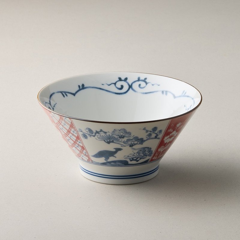 日本美浓烧 - 江户良缘龙反口井碗 (19cm) - 碗 - 瓷 多色