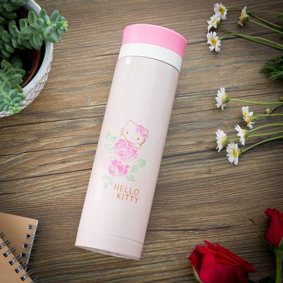【HELLO KITTY】不锈钢真空保温杯 300ml-玫瑰 - 保温瓶/保温杯 - 不锈钢 