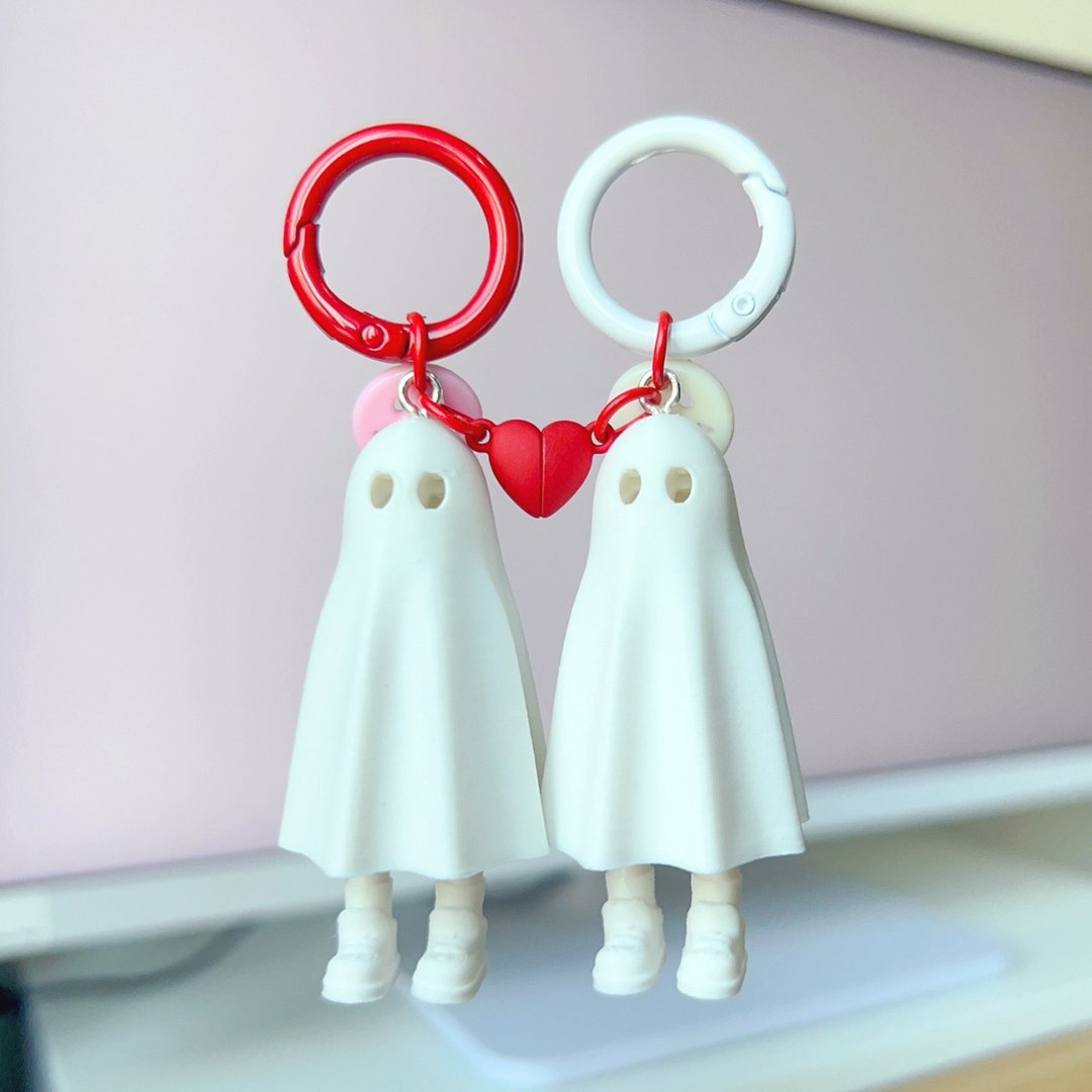 Zou Ghost Lovely set 2024 / 全白款 - 钥匙链/钥匙包 - 塑料 白色