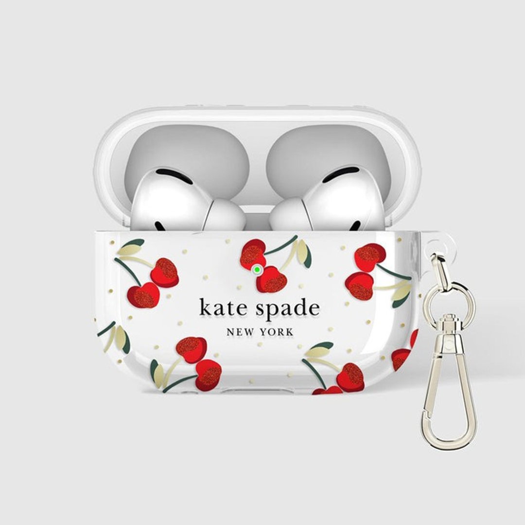 【kate spade】AirPods Pro 1/2代 保护壳套  娇艳樱桃 - 耳机收纳 - 塑料 透明
