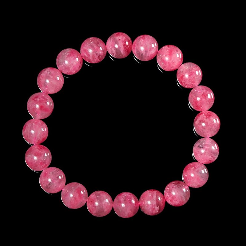 【正佳珠宝】蔷薇石 高品玉化樱花雨蔷薇 9.8-10.3mm 玫瑰蔷薇石 - 手链/手环 - 半宝石 多色