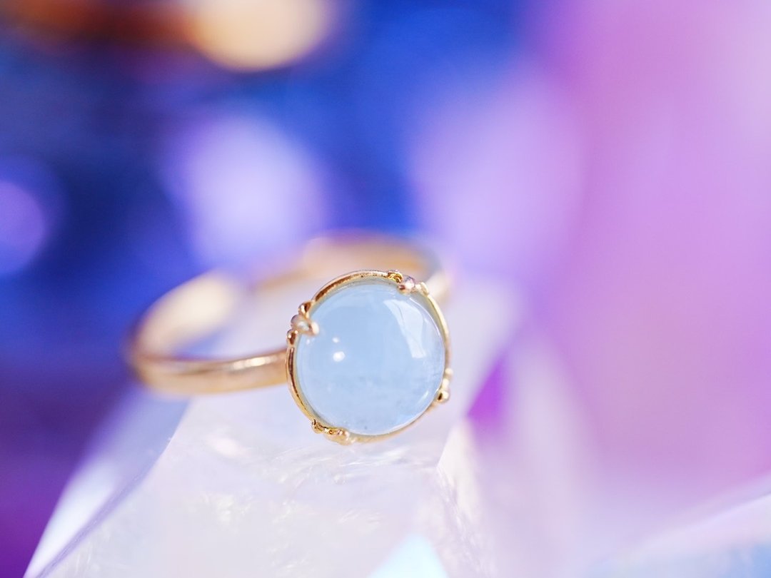 Aquamarine　Ronde ring - 戒指 - 半宝石 蓝色