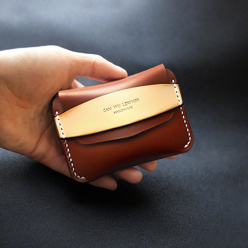 【免费刻英文名】手工植鞣牛皮钱包 真皮卡夹零钱包 名片收纳套 - 皮夹/钱包 - 真皮 