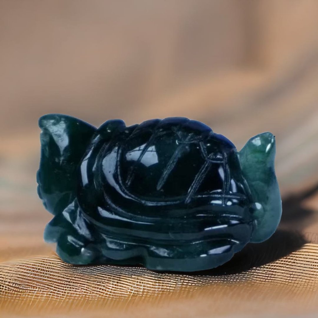 【吉祥·长寿】花青翡翠乌龟摆饰 | 天然缅甸玉翡翠A货 | 送礼 - 其他 - 玉石 绿色