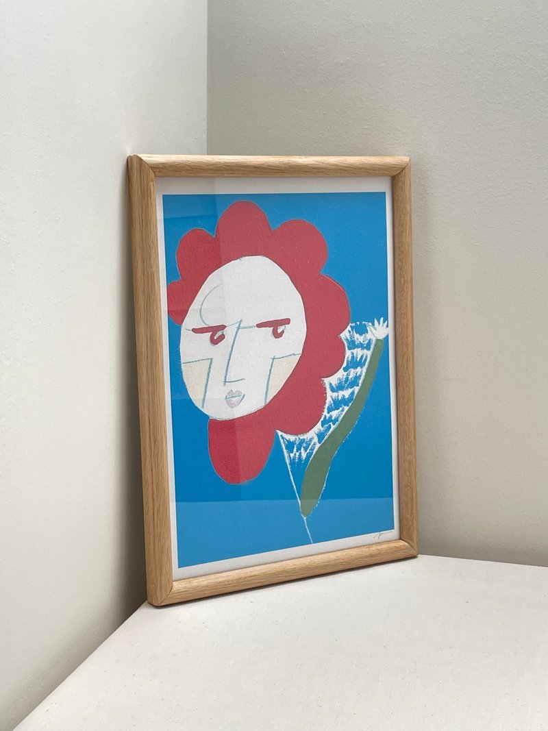 你好阿花 A4原创手绘印刷绘图 | 挂画 | 限量 | 装饰画 - 海报/装饰画/版画 - 纸 蓝色