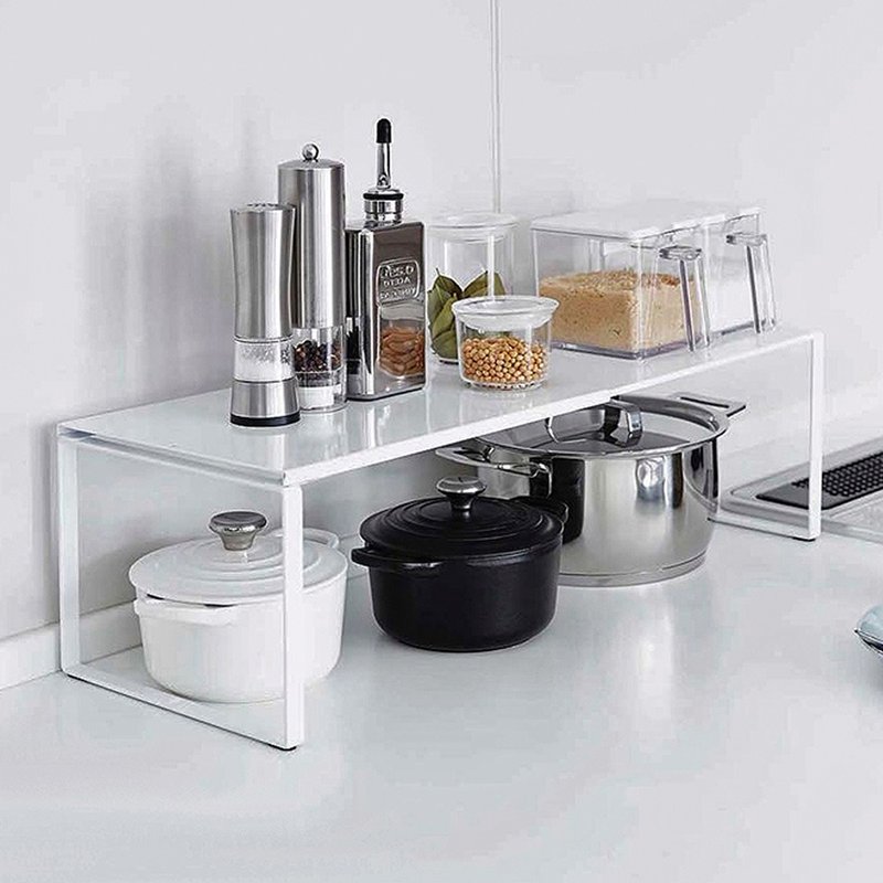 绝版出清 万用伸缩式金属分层置物/展示/鞋靴架-白-加大款-DIY - 收纳用品 - 其他金属 白色