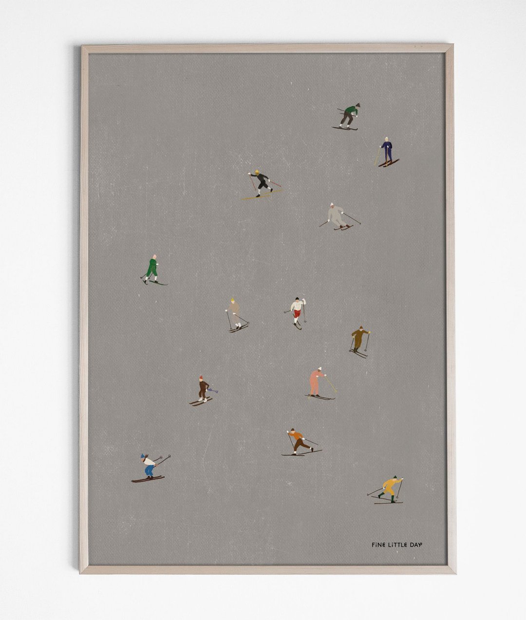 Elisabeth Dunker - 瑞典艺术家设计海报 SKIERS POSTER - 海报/装饰画/版画 - 纸 灰色