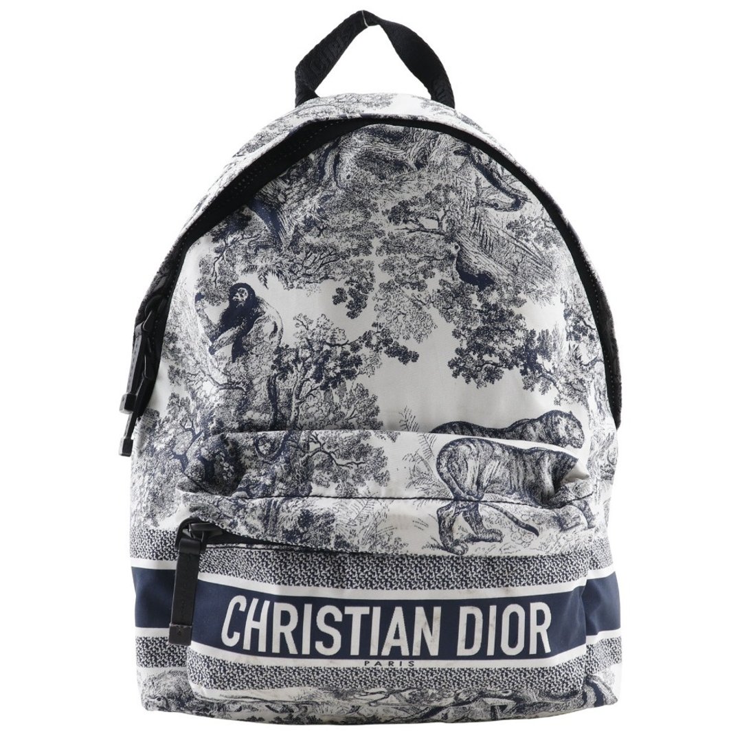 【日本直送】Christian Dior 迪奥 小型后背包 日用背包 缇花图案 M6108SNTJ 黑/白 女性用【二手】 - 后背包/双肩包 - 尼龙 黑色
