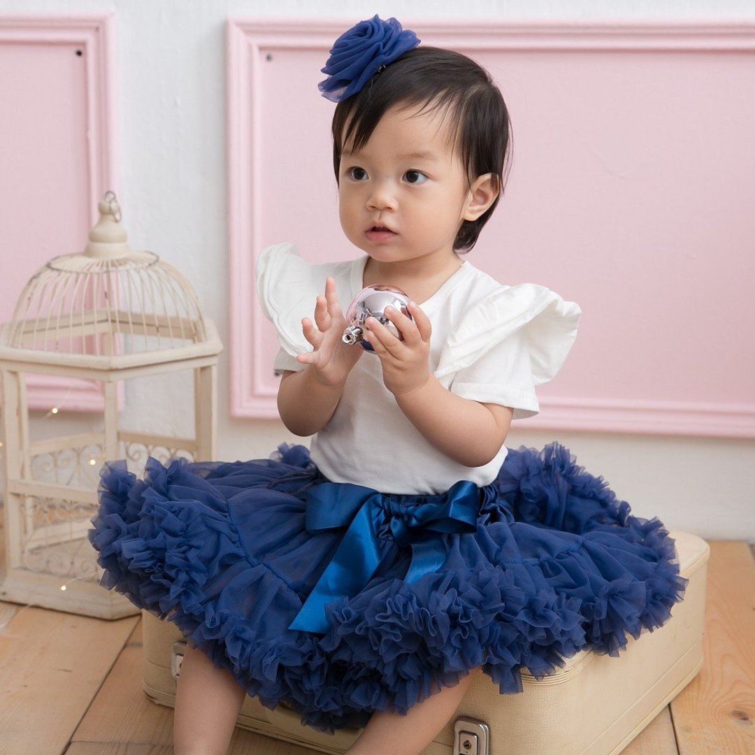 日安朵朵 女婴童雪纺蓬蓬裙 - 海洋之心 - 童装裙 - 尼龙 蓝色
