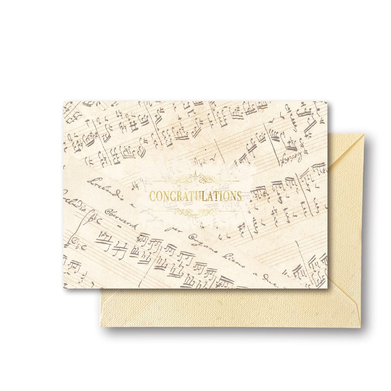 【恭贺卡】作曲家手稿信封卡 - 卡片/明信片 - 纸 