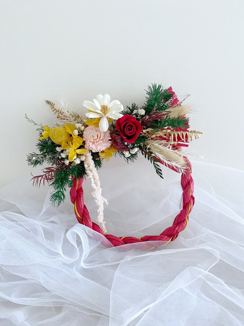 芮米有花_新春日式注连绳 DIY材料包 成品 - 植栽 - 植物．花 红色