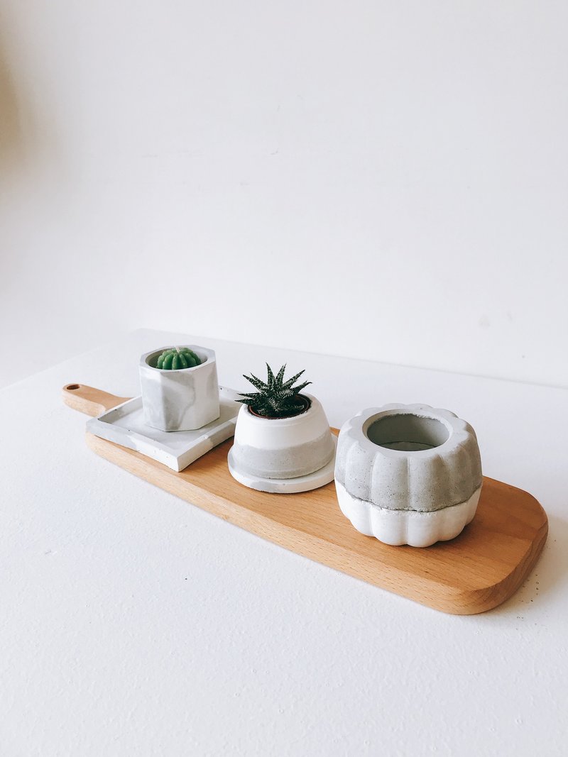 白色南瓜-瓜型水泥盆器,多肉花盆 - 植栽/盆栽 - 水泥 灰色