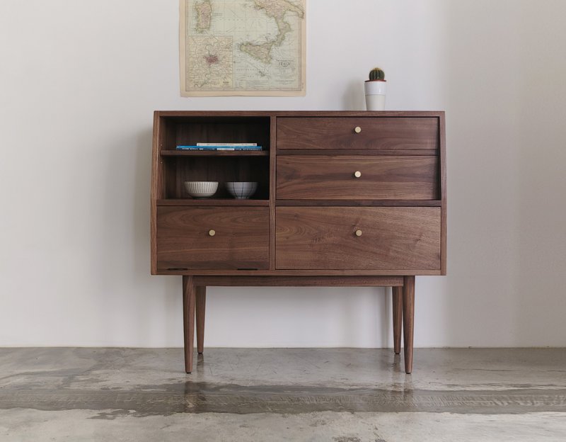 实木斜面设计高脚柜 - 其他家具 - 木头 黑色