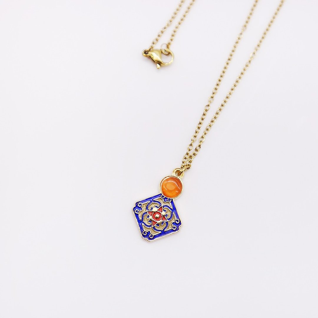 【卡片项链Card Necklace】台湾文化 花砖款-岁月静好 - 项链 - 其他金属 