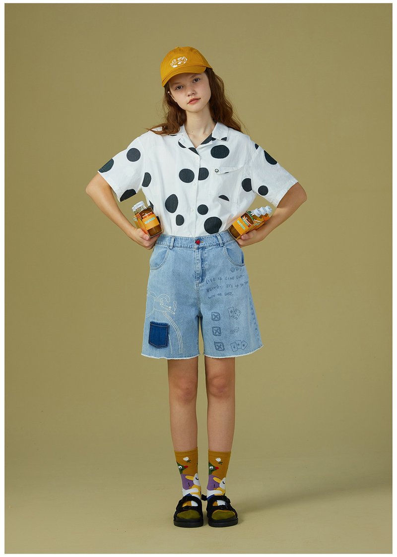 odd maker 口袋毛边五分牛仔短裤女毛边显瘦修身2020夏季新款百搭 - 女装长裤 - 棉．麻 