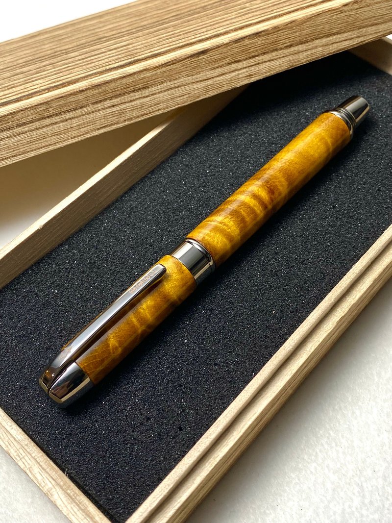 3952老山羊-大鹏湾 金丝楠木 高清高亮版 双色书法钢尖钢笔 - 钢笔 - 其他材质 