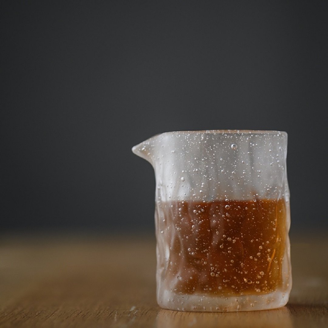 闻说|日式霜感琉璃气泡锤纹公道杯 - 茶具/茶杯 - 玻璃 