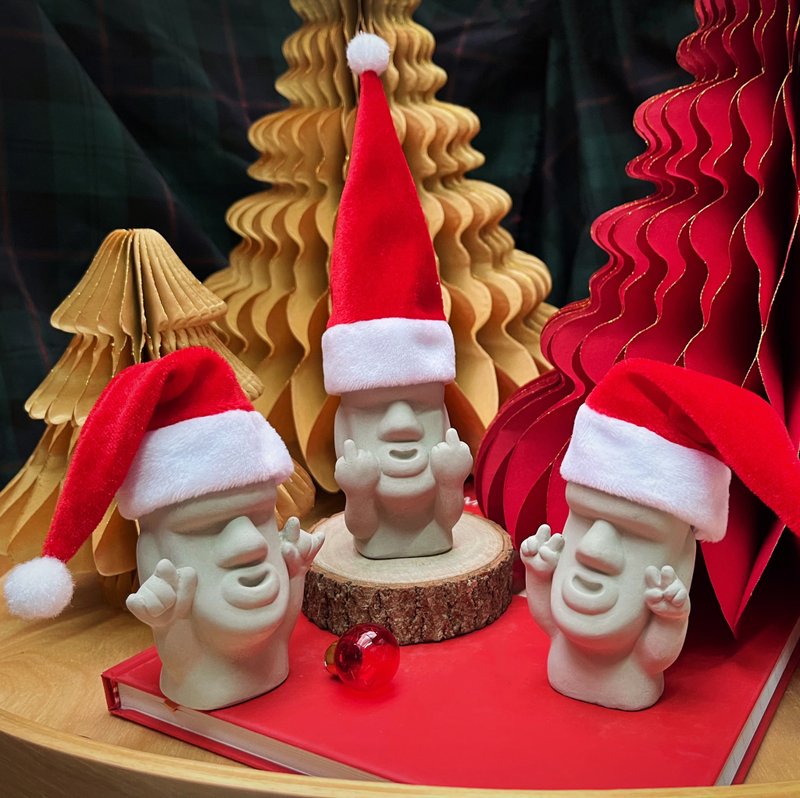 【24小时快速出货】摩艾圆滚滚第二弹 三件组扩香石 交换礼物 - 香薰/精油/线香 - 水泥 