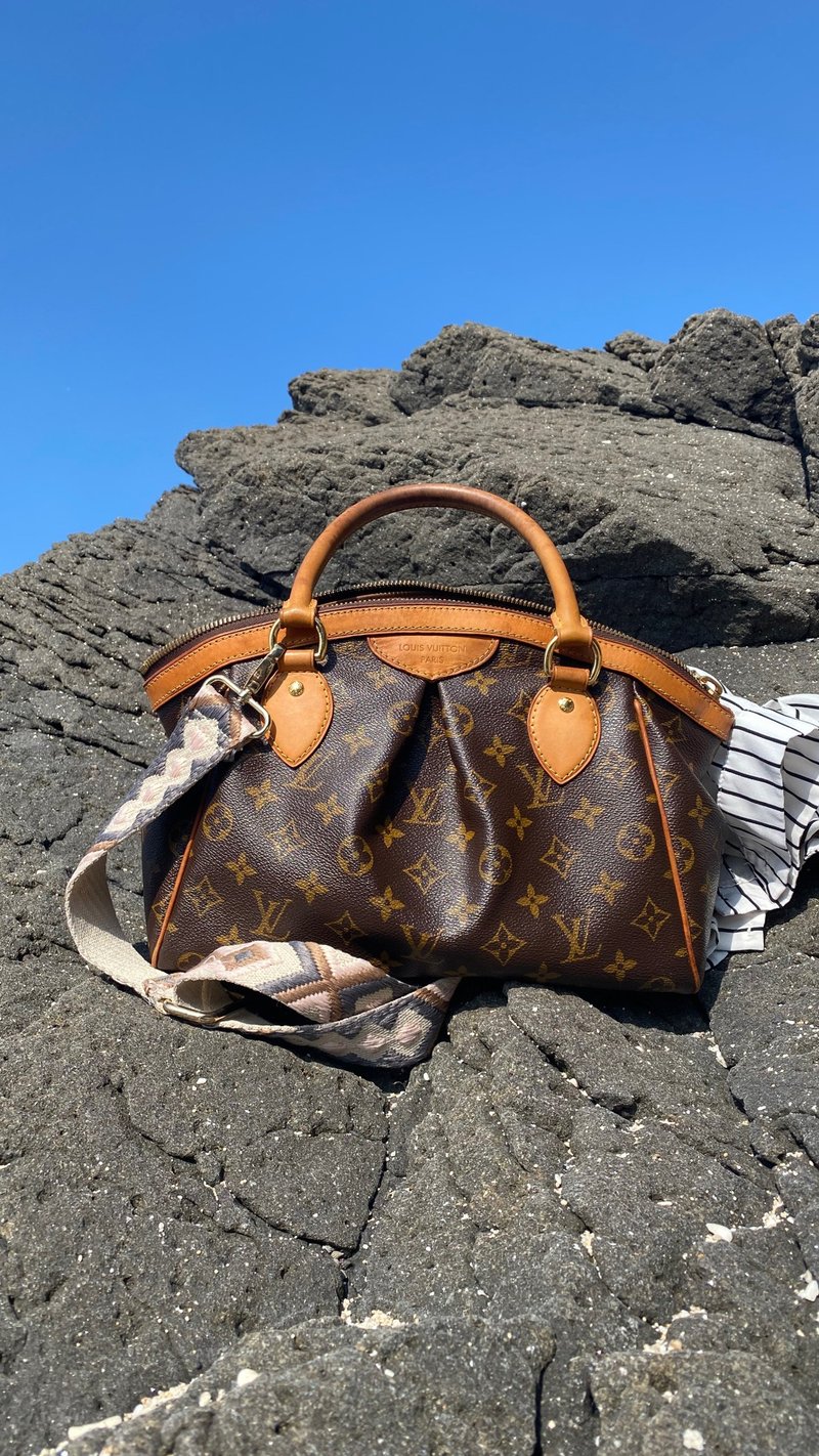 LV经典老花水饺包Louis Vuitton Monogram Tivoli PM欧美老钱风 - 手提包/手提袋 - 真皮 咖啡色