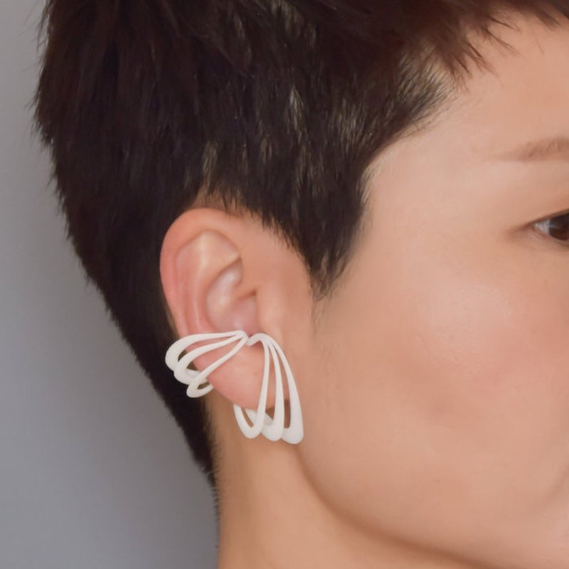 Flap Ear Cuffs - 耳环/耳夹 - 塑料 白色