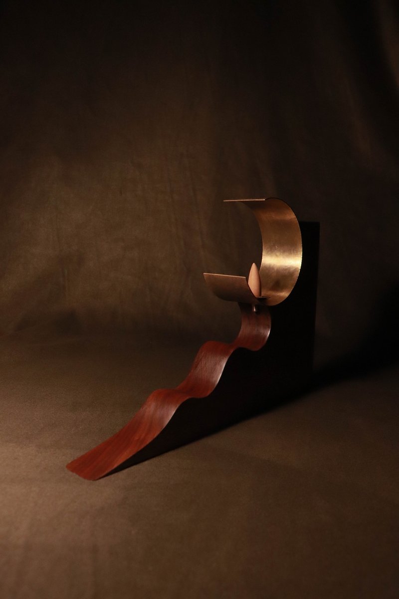 【岳夜 - 倒流香座】 |  隐山 | 熏香 | 倒流香 | 黑胡桃 | 黄铜 - 香薰/精油/线香 - 木头 咖啡色