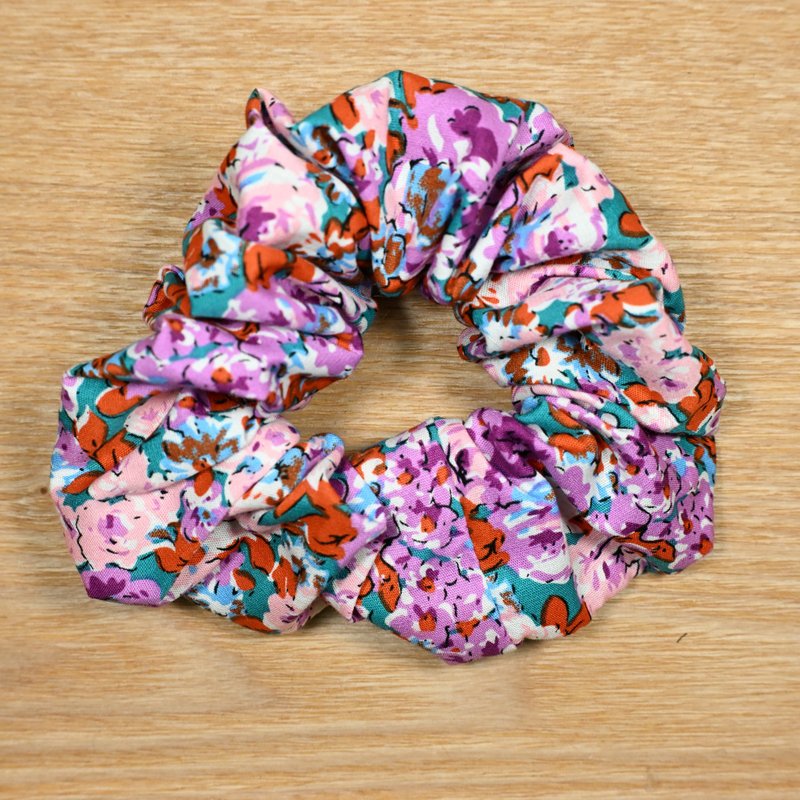 紫色 碎花 大肠发圈 - 发带/发箍 - 棉．麻 