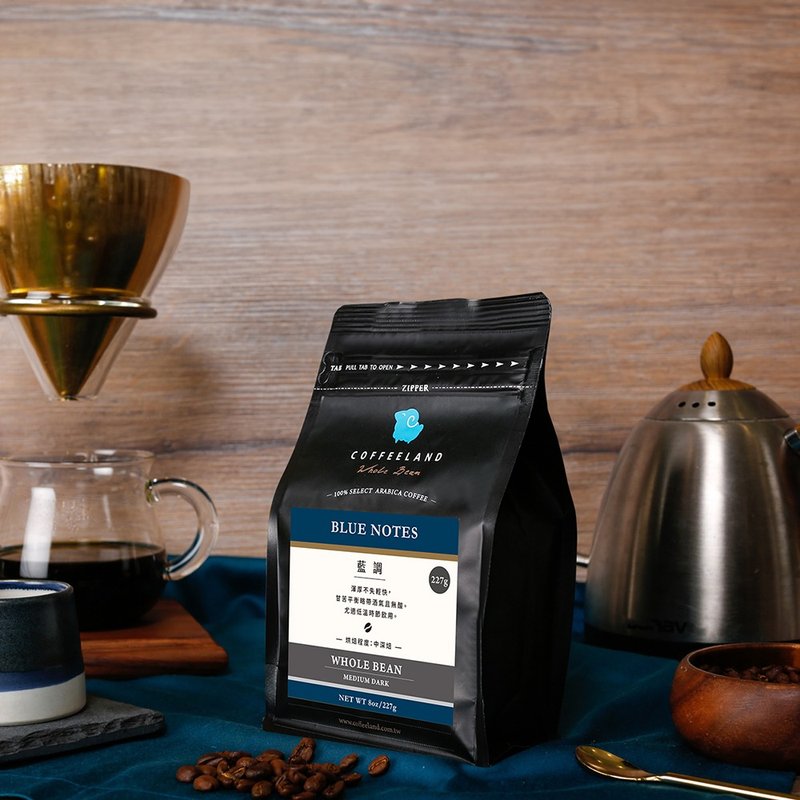 COFFEELAND | 蓝调 - 咖啡豆独家风味(中深焙)(半磅227公克/包) - 咖啡 - 新鲜食材 蓝色