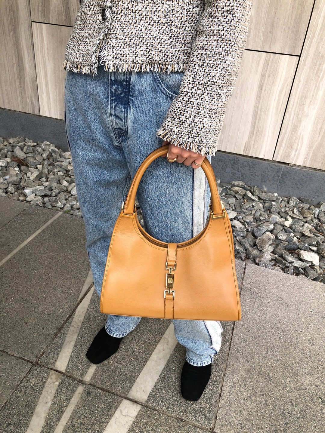 【日本直送 名牌中古包】GUCCI 古驰 侧肩包 棕色 贾姬包 皮革 单肩包 vintage - 侧背包/斜挎包 - 真皮 咖啡色
